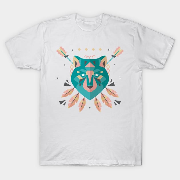 Ethnic Wolf T-Shirt by Digster